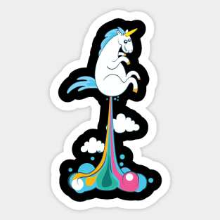 unicorn fart rainbow rocket Sticker